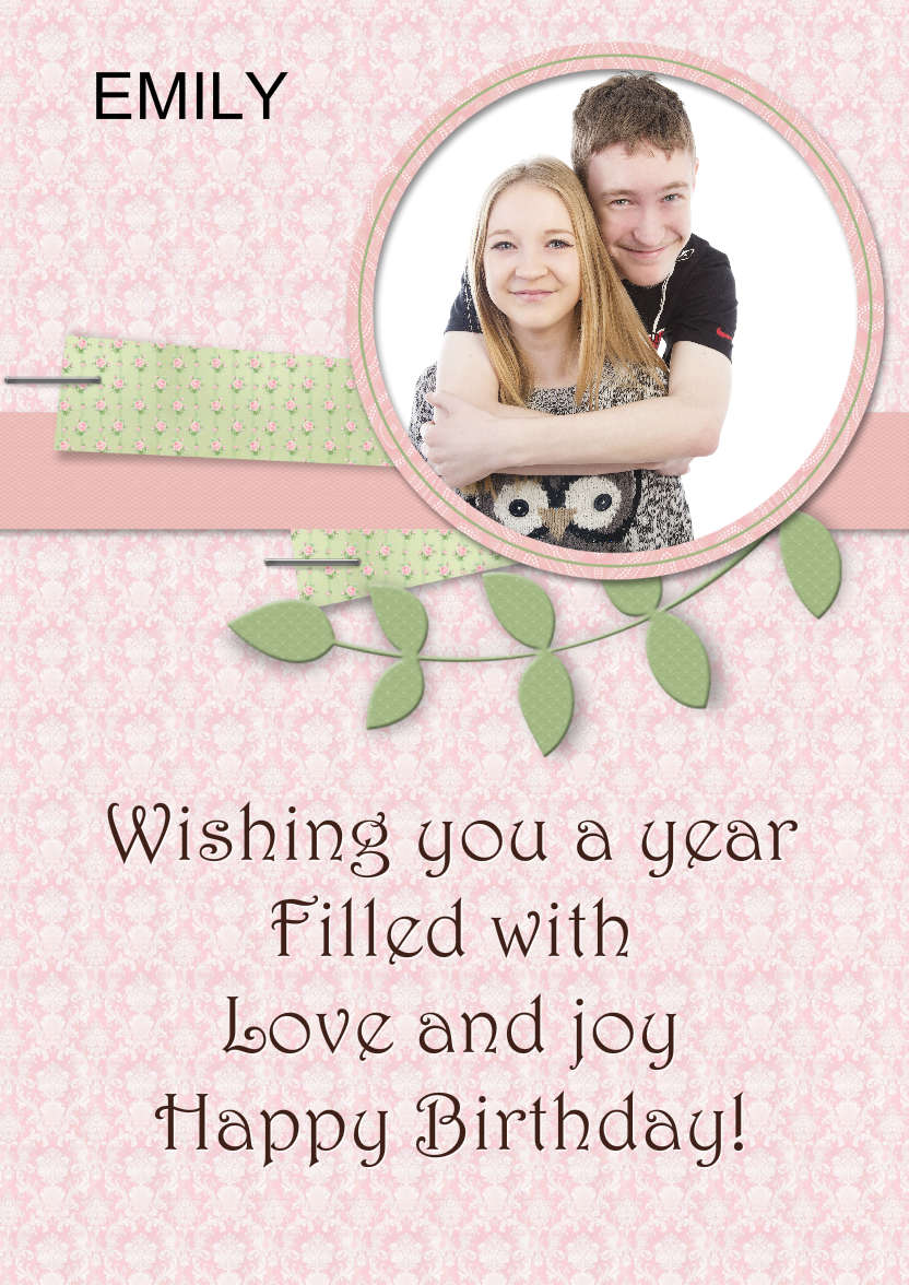 Scrapbook Style Frame Photo Card - card made with Crafty Bob's Card Creator