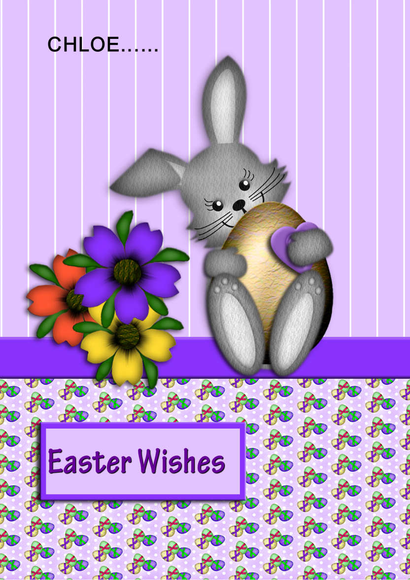 Easter Bunny with Egg - card made with Crafty Bob's Card Creator
