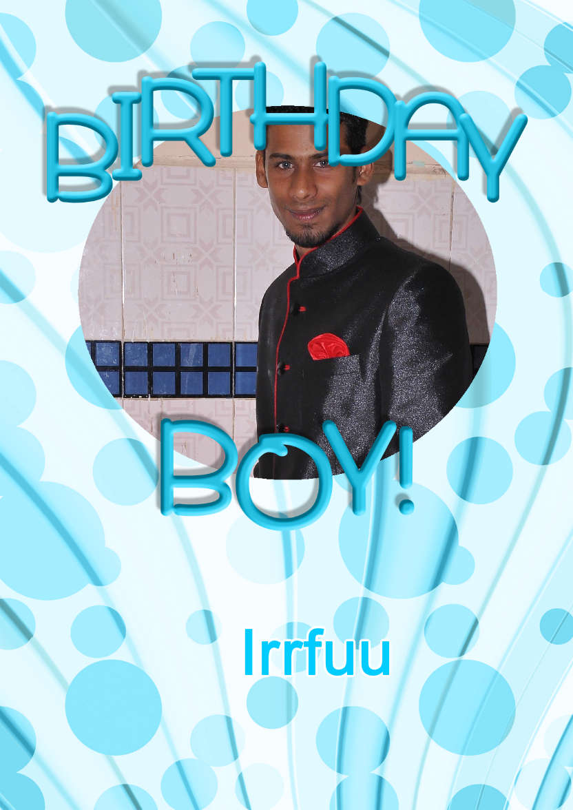 Birthday Boy Aperture Frame Card - card made with Crafty Bob's Card Creator