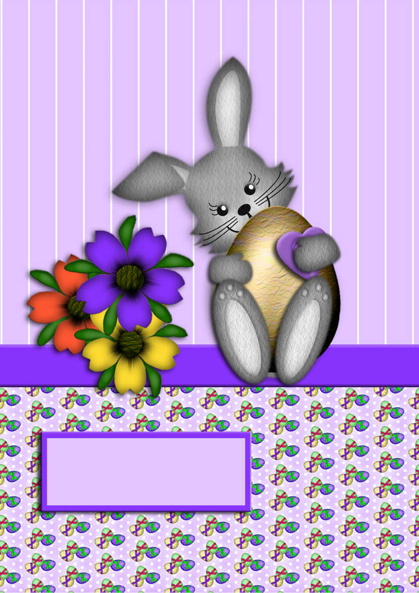 Easter Bunny with Egg - card made with Crafty Bob's Card Creator
