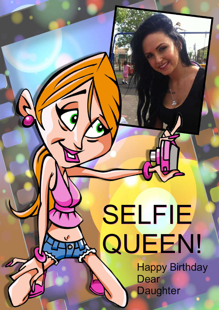 Selfie Queen Card - card made with Crafty Bob's Card Creator