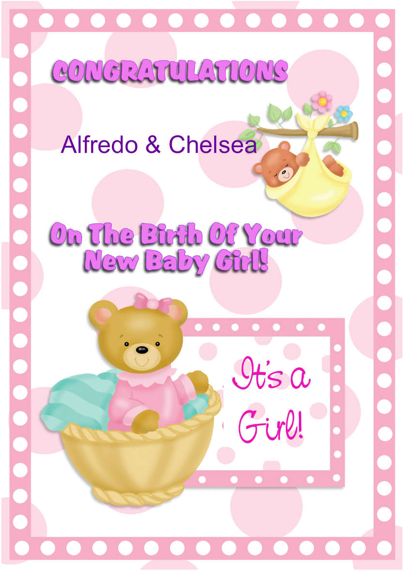 Baby Girl - card made with Crafty Bob's Card Creator