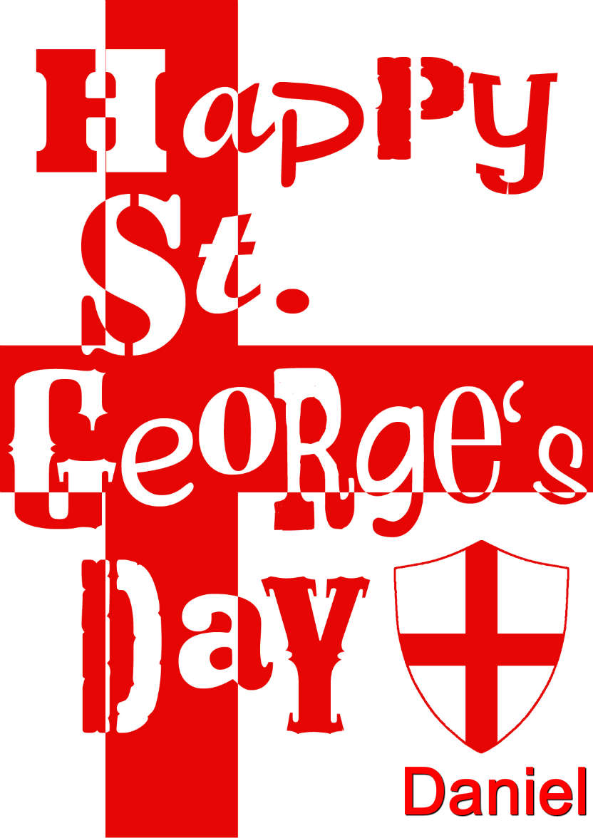 St. George's Day Word Art Card - card made with Crafty Bob's Card Creator