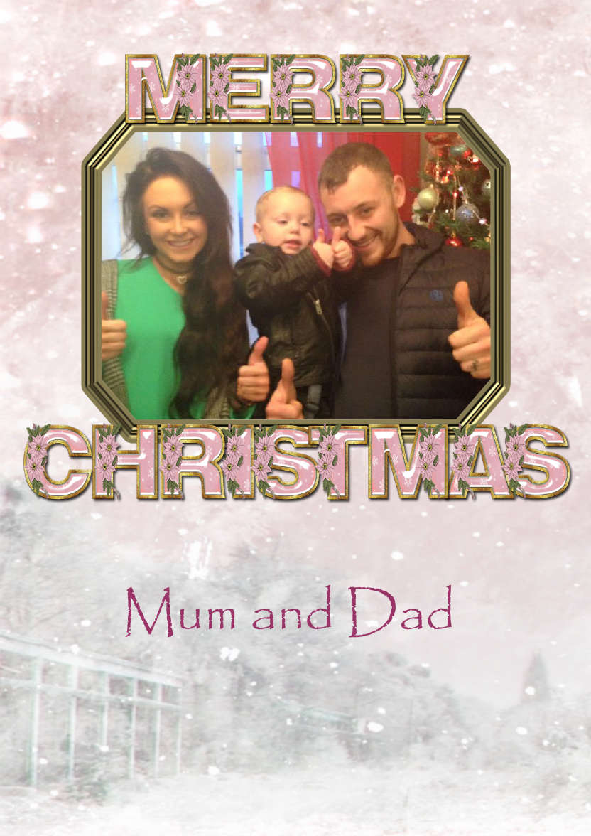 Christmas Word Frame - card made with Crafty Bob's Card Creator