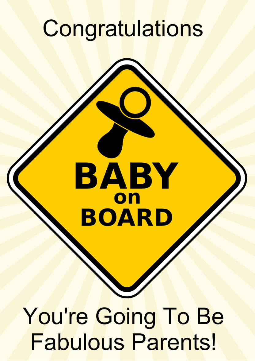 Baby on Board Pregnancy Card - card made with Crafty Bob's Card Creator