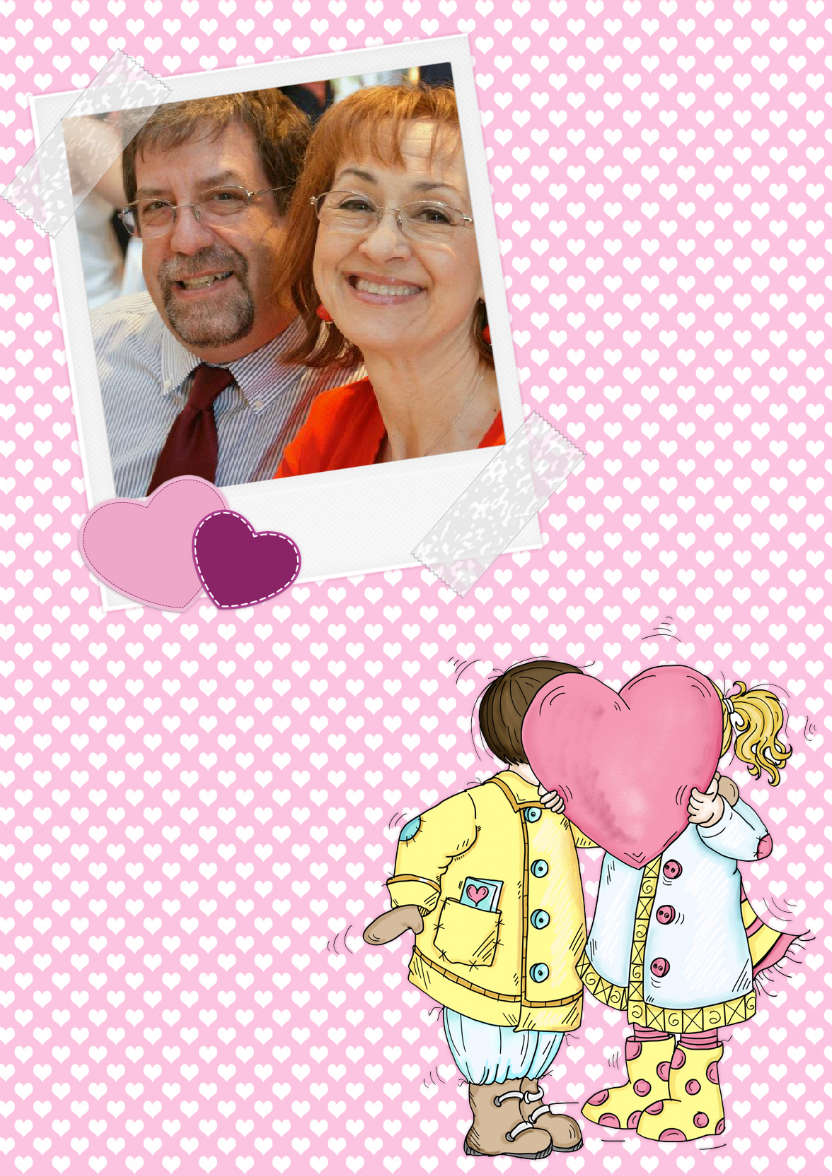 Kissing Couple Aperture Card Front - card made with Crafty Bob's Card Creator