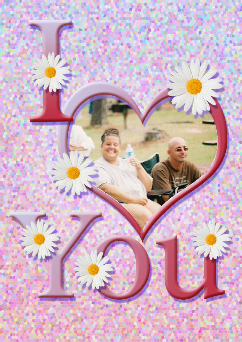 I Heart You - Daisies - card made with Crafty Bob's Card Creator