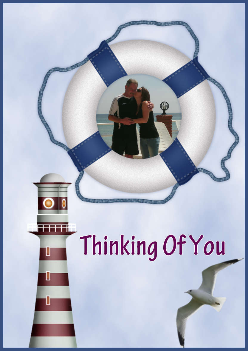 Seascape Lighthouse - card made with Crafty Bob's Card Creator