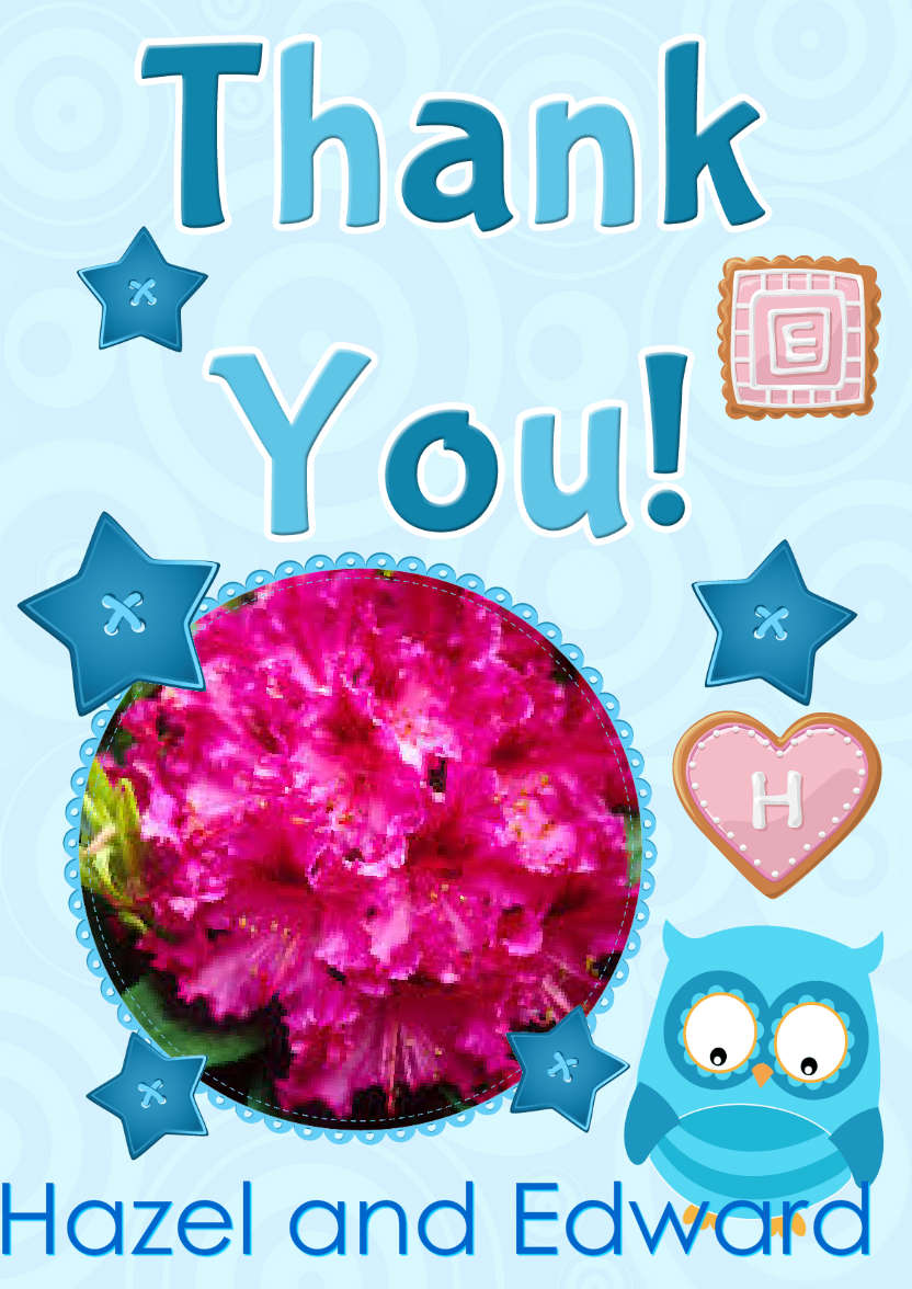 Thank You Owl Photo Card - card made with Crafty Bob's Card Creator