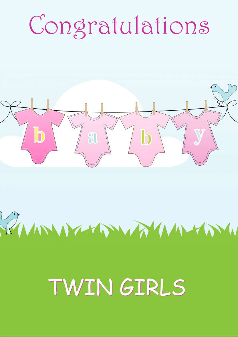Washing Line New Baby Girl - card made with Crafty Bob's Card Creator
