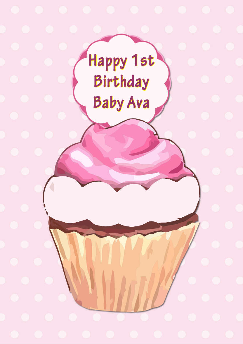 Birthday Cupcake - card made with Crafty Bob's Card Creator