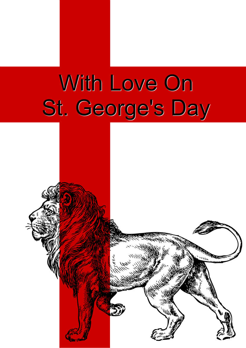 St. George's Day Lion - card made with Crafty Bob's Card Creator