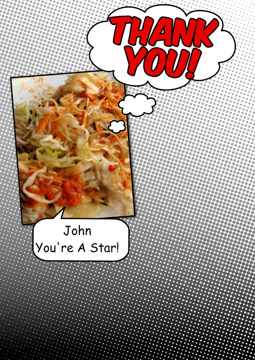 Comic Style Thank You Card Front - card made with Crafty Bob's Card Creator