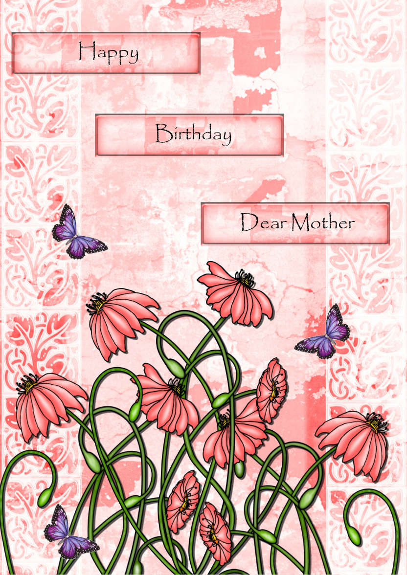 Pink Floral - card made with Crafty Bob's Card Creator