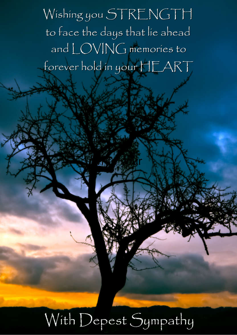 Stunning Tree Silhouette Sympathy Card - card made with Crafty Bob's Card Creator