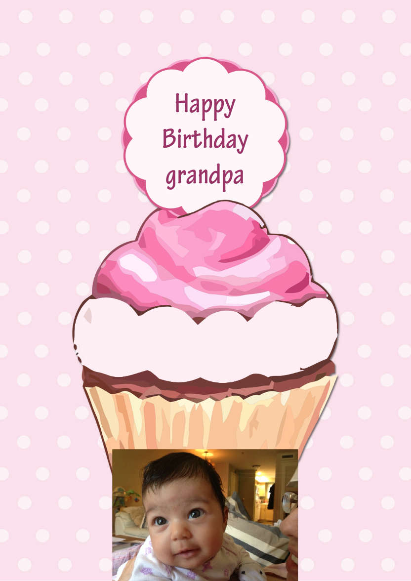 Birthday Cupcake - card made with Crafty Bob's Card Creator