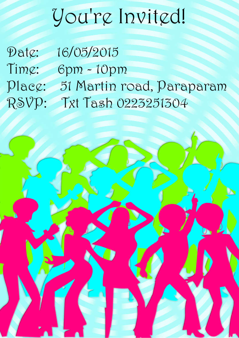It's Party Time Invitation - card made with Crafty Bob's Card Creator