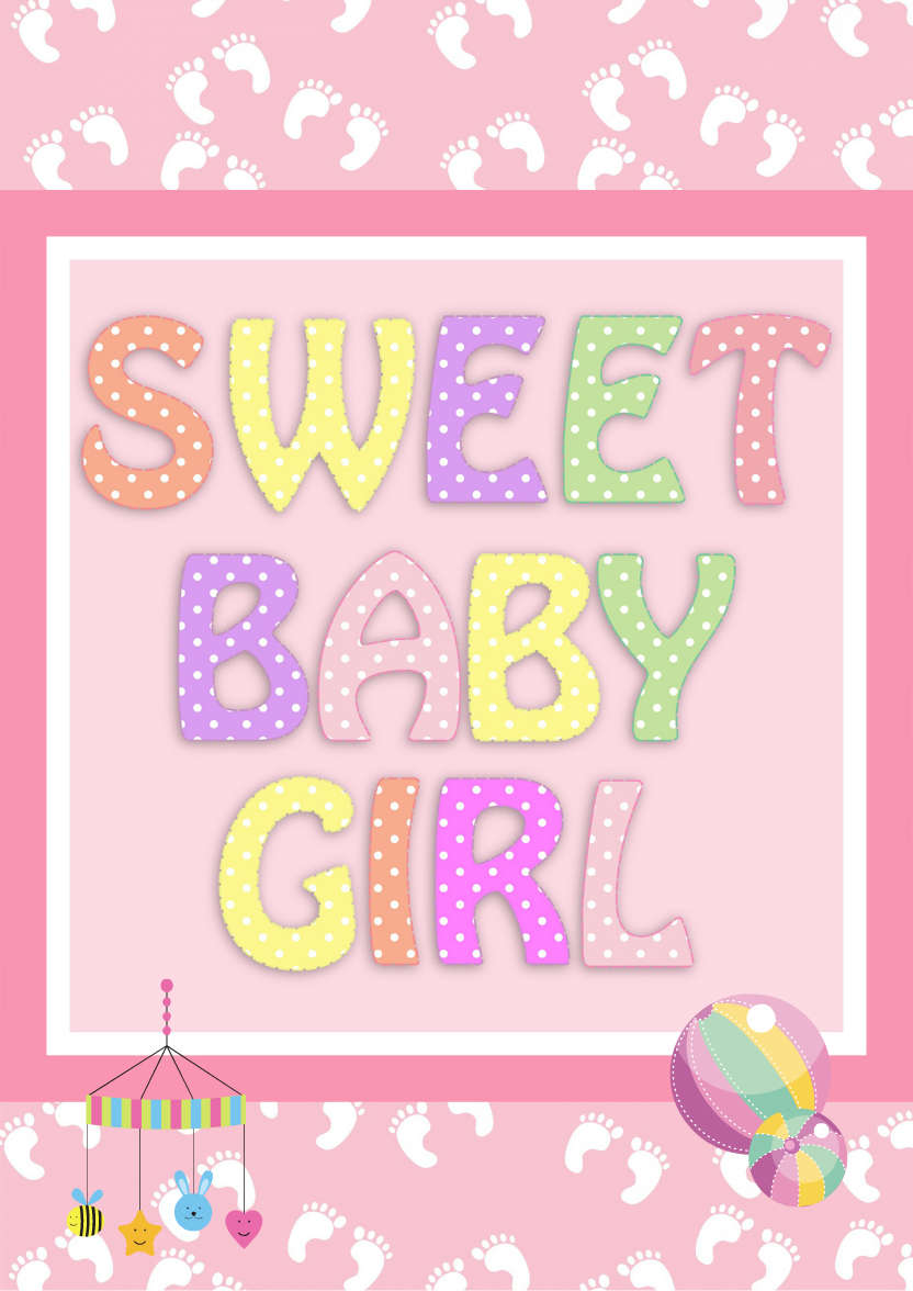 Sweet Baby Girl - card made with Crafty Bob's Card Creator