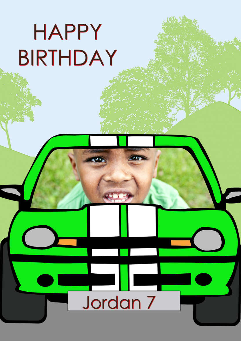 Boy Racer - card made with Crafty Bob's Card Creator