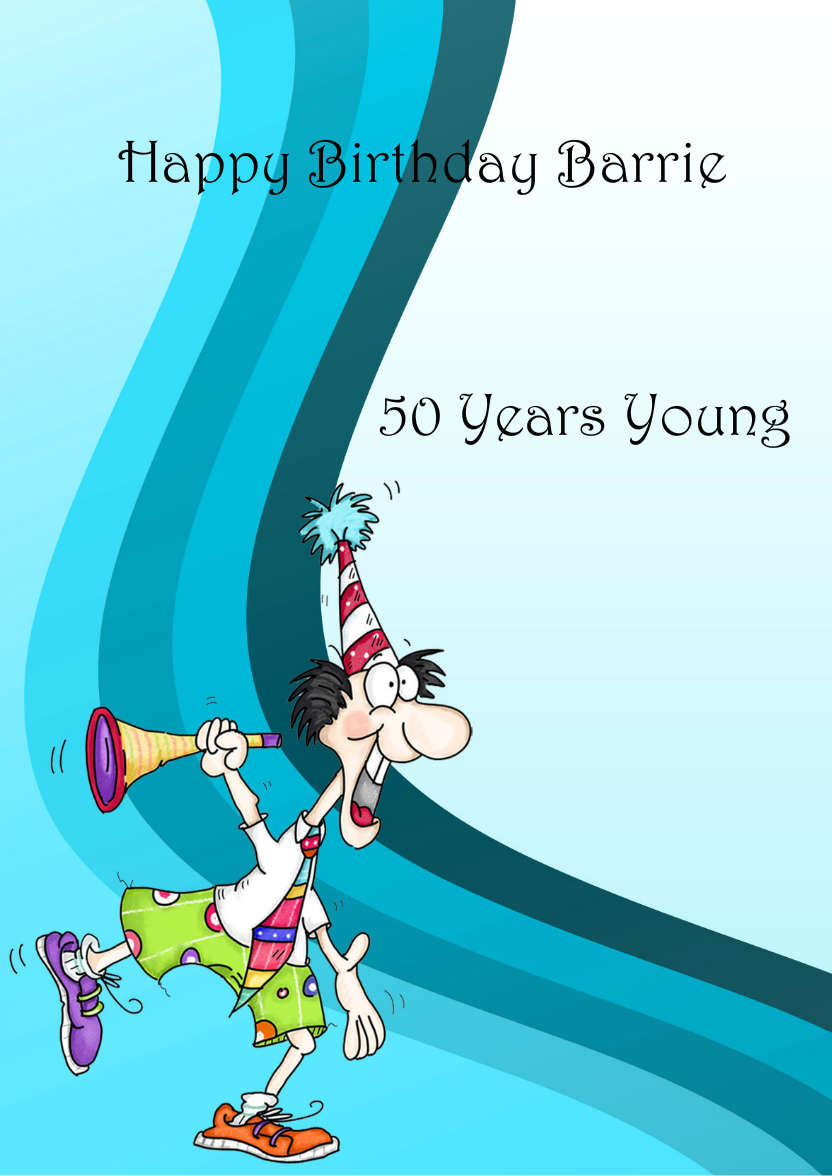 Crazy Birthday Male Card Front - card made with Crafty Bob's Card Creator