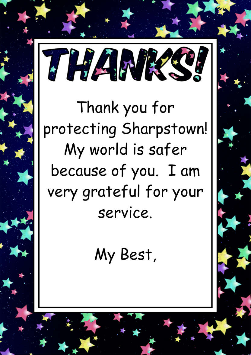 Thank You Stars Card Front - card made with Crafty Bob's Card Creator