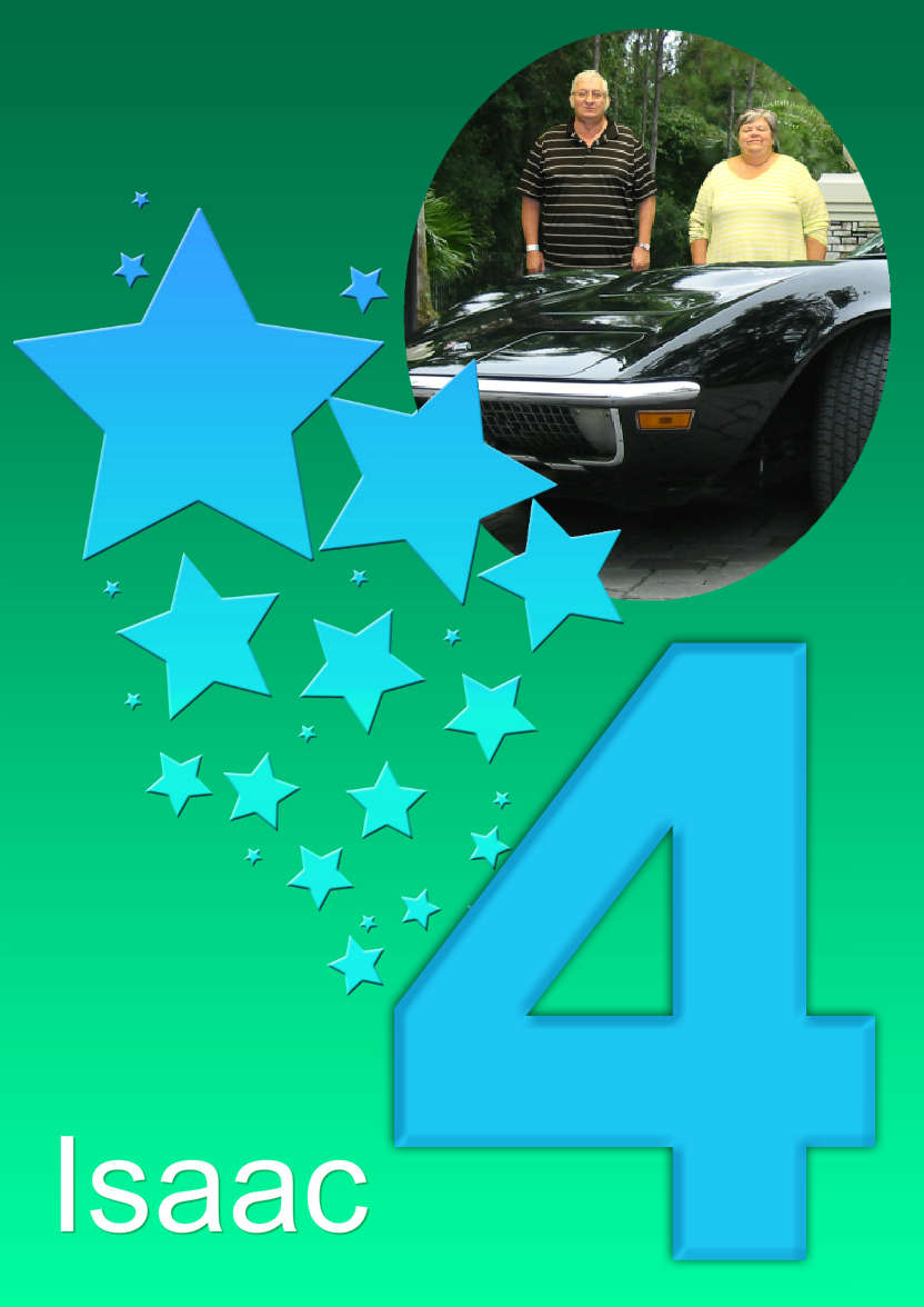 Stars Age 4 Boys Photo Card - card made with Crafty Bob's Card Creator