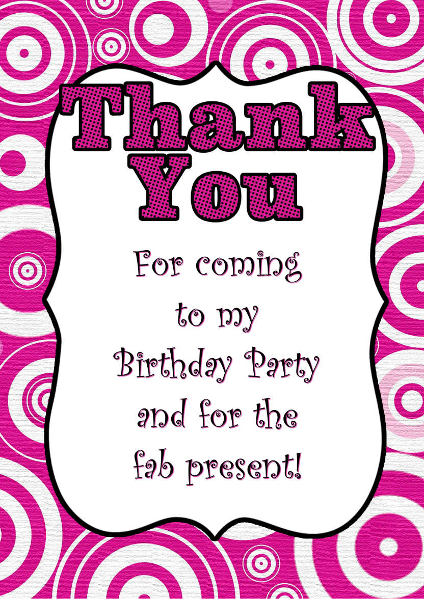 Retro Circles Thank You Card Front Pink - card made with Crafty Bob's Card Creator
