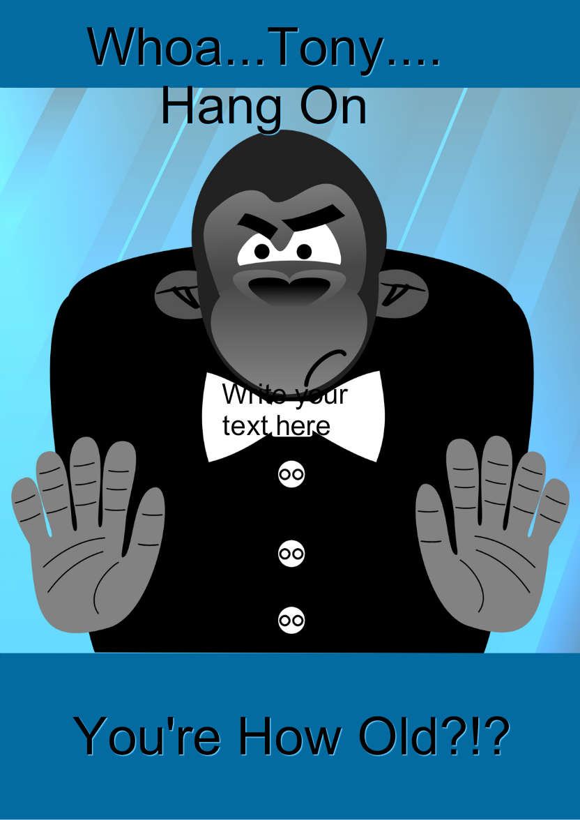 Grumpy Gorilla Humorous Card - card made with Crafty Bob's Card Creator