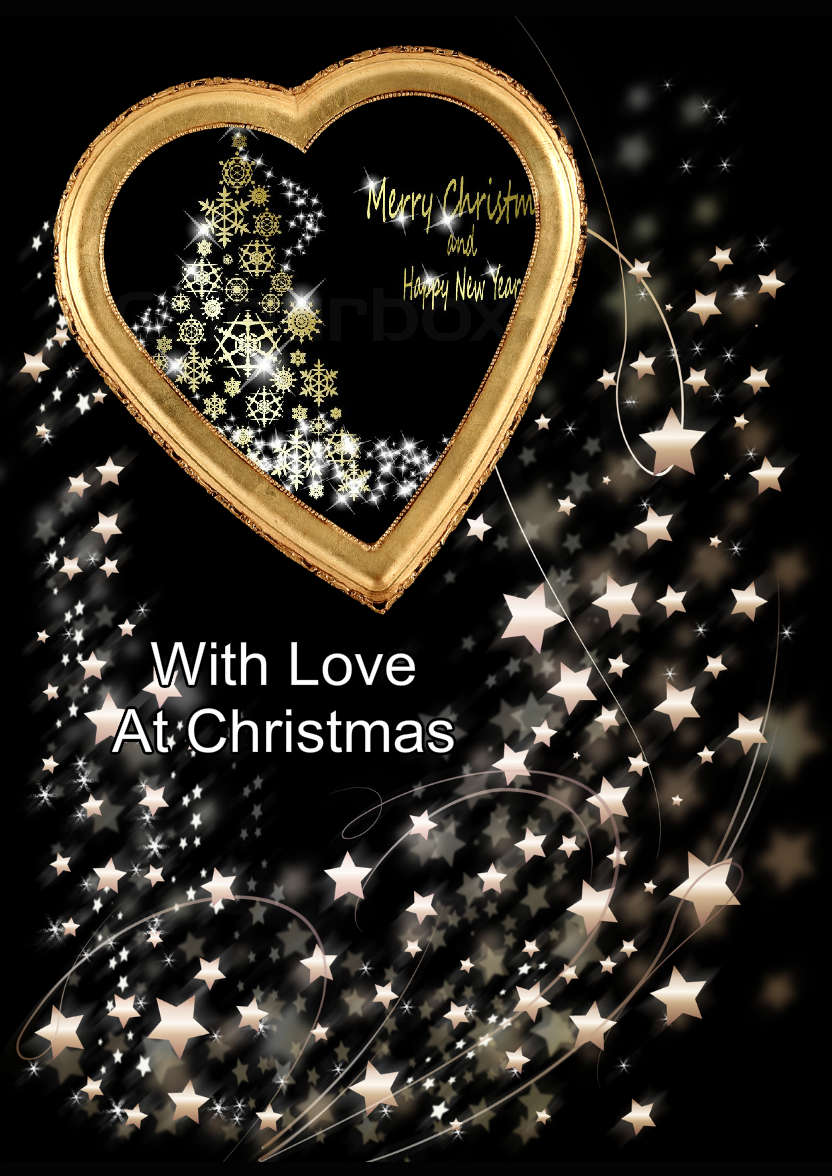 Gold Heart and Stars Photo Card - card made with Crafty Bob's Card Creator