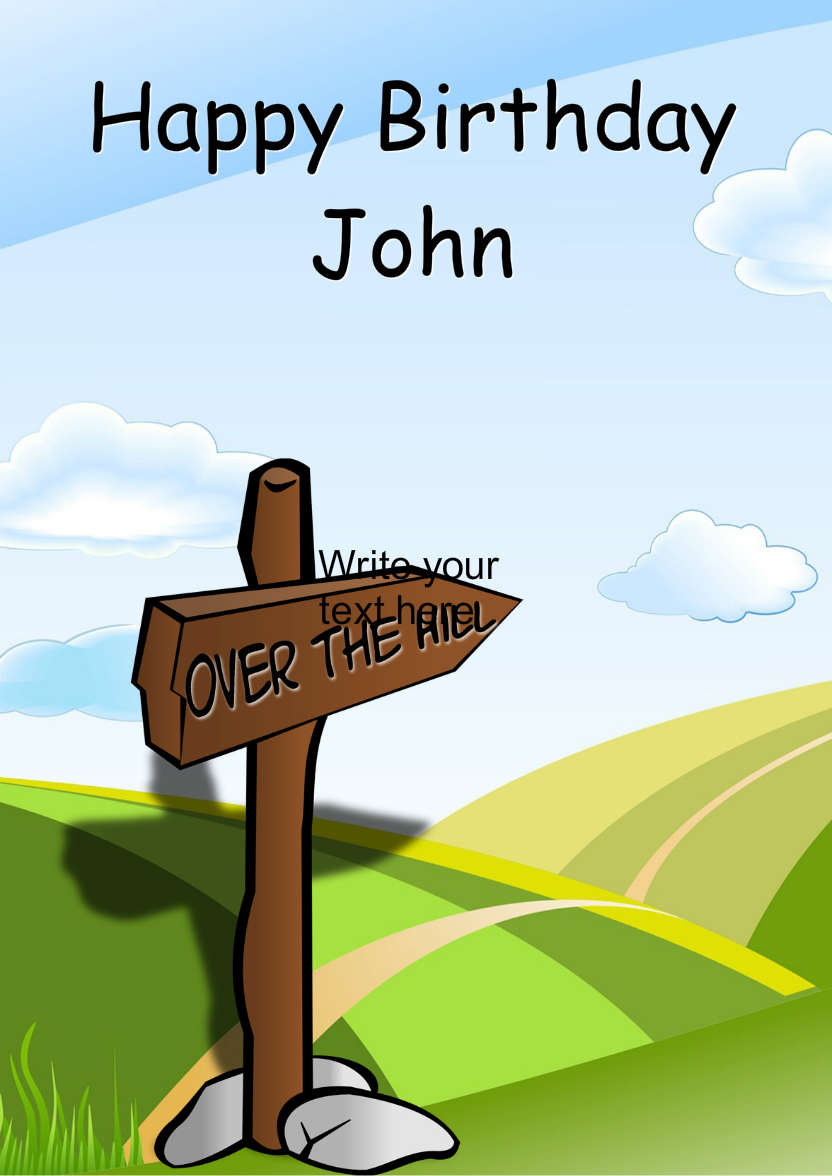 Over the Hill Birthday Card - card made with Crafty Bob's Card Creator