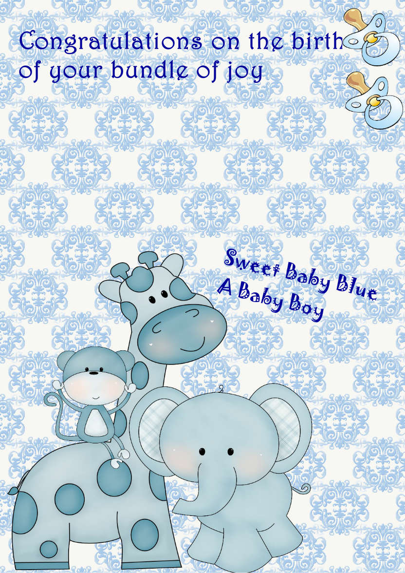 New Baby Boy - card made with Crafty Bob's Card Creator