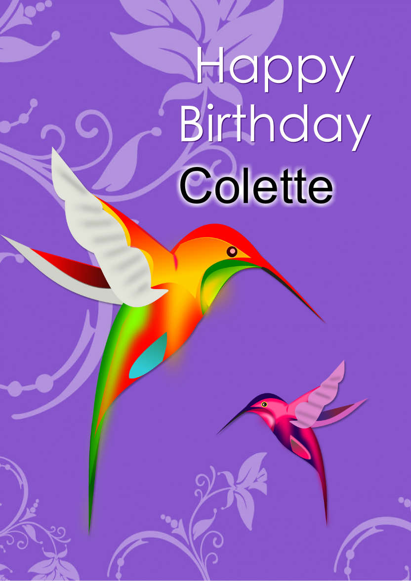 Hummingbirds - card made with Crafty Bob's Card Creator