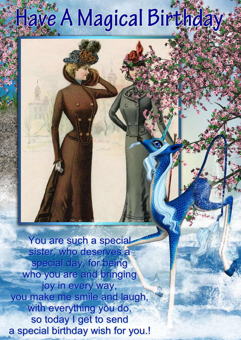 Water Unicorn Fantasy Custom Photo Card - card made with Crafty Bob's Card Creator