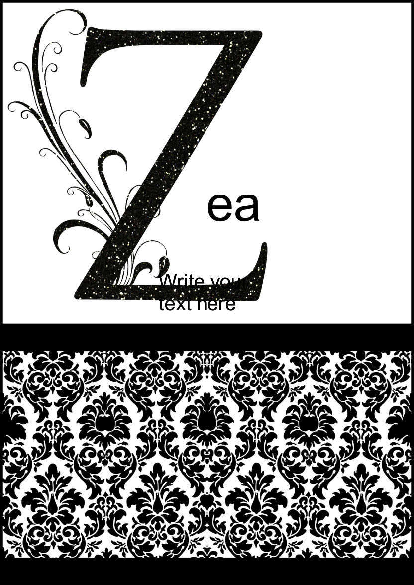 Damask Monogram Letter Z Card - card made with Crafty Bob's Card Creator