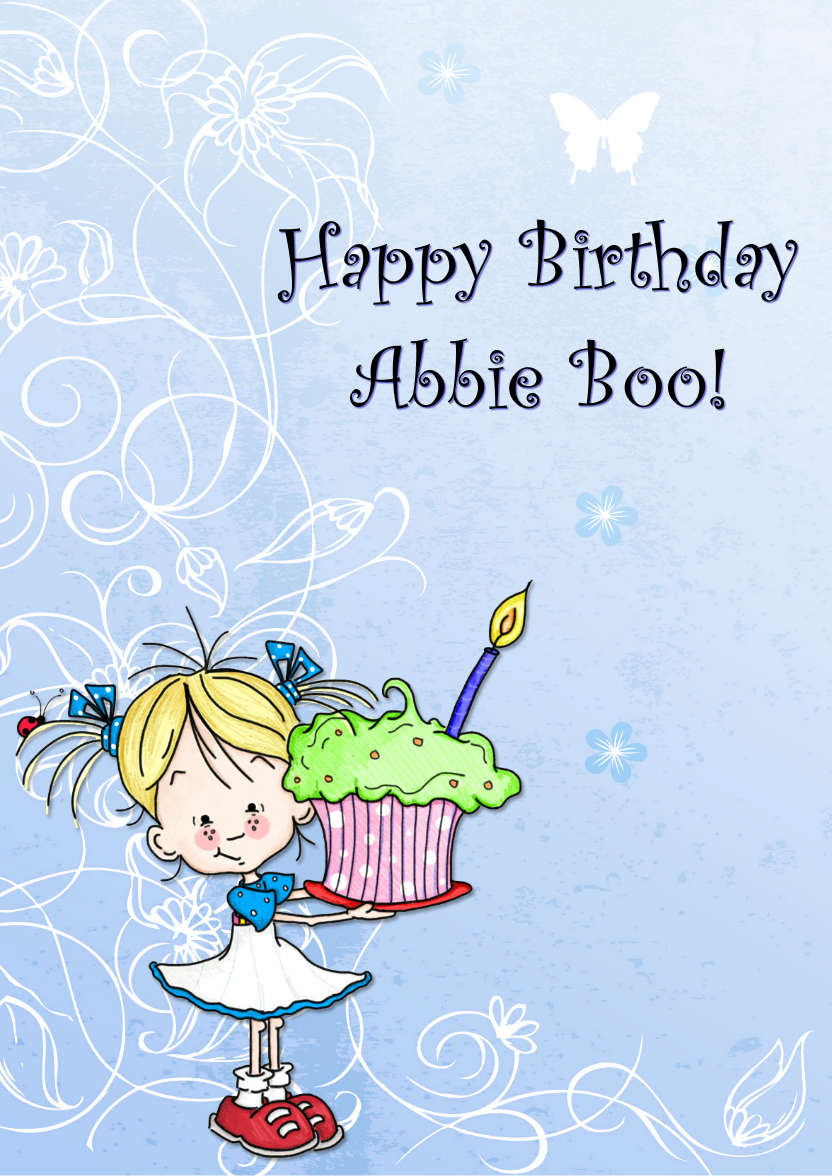 Birthday Cupcake Female Card Front - card made with Crafty Bob's Card Creator