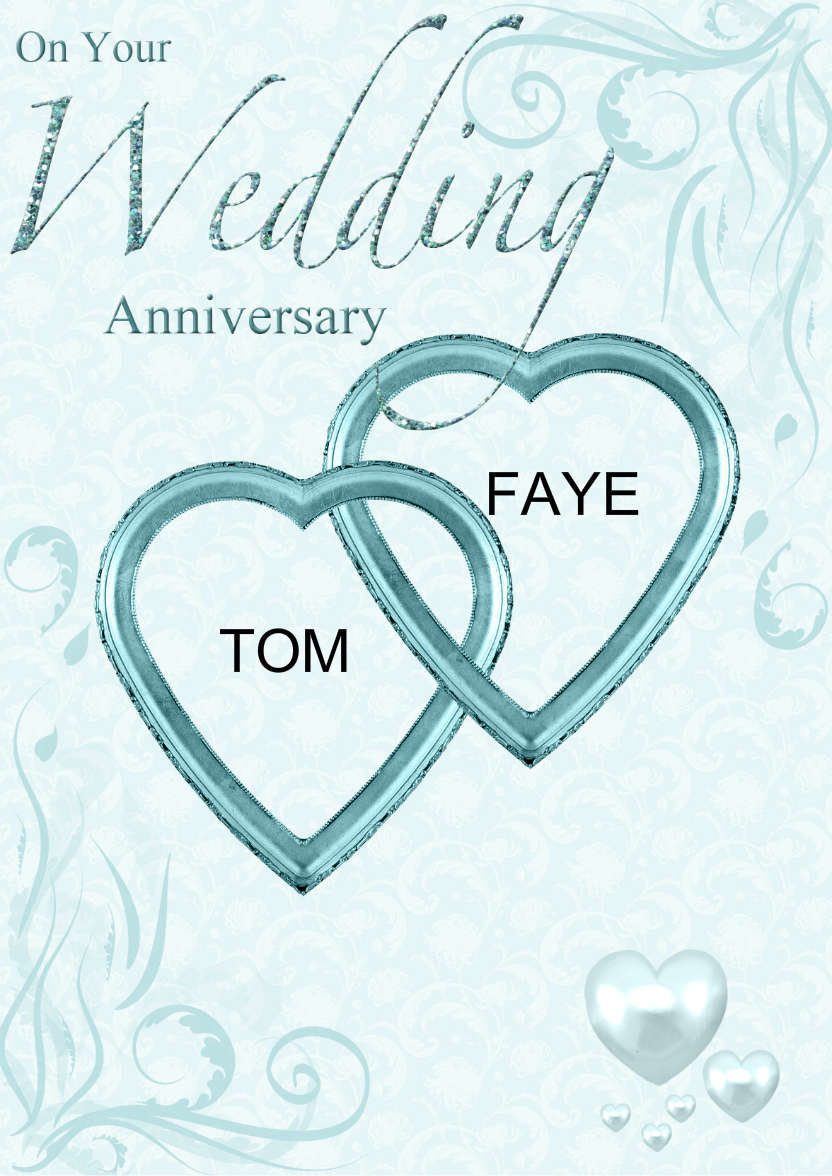 Wedding Anniversary Hearts Entwined Card - card made with Crafty Bob's Card Creator