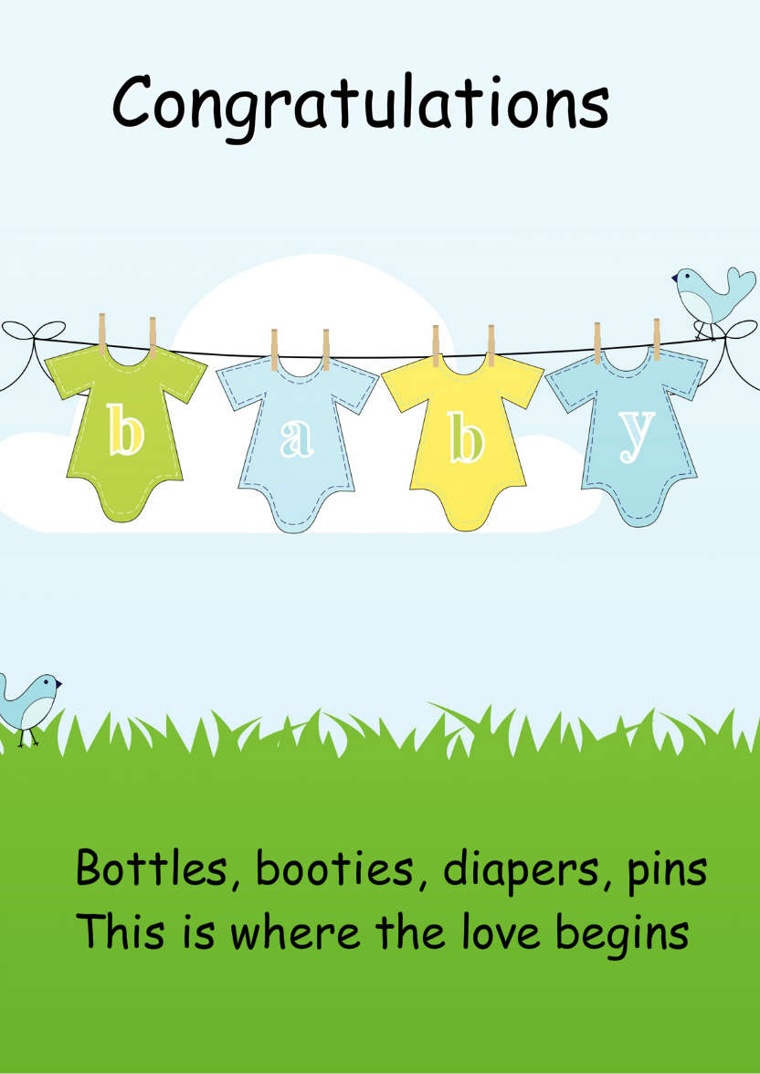 Washing Line New Baby Boy - card made with Crafty Bob's Card Creator