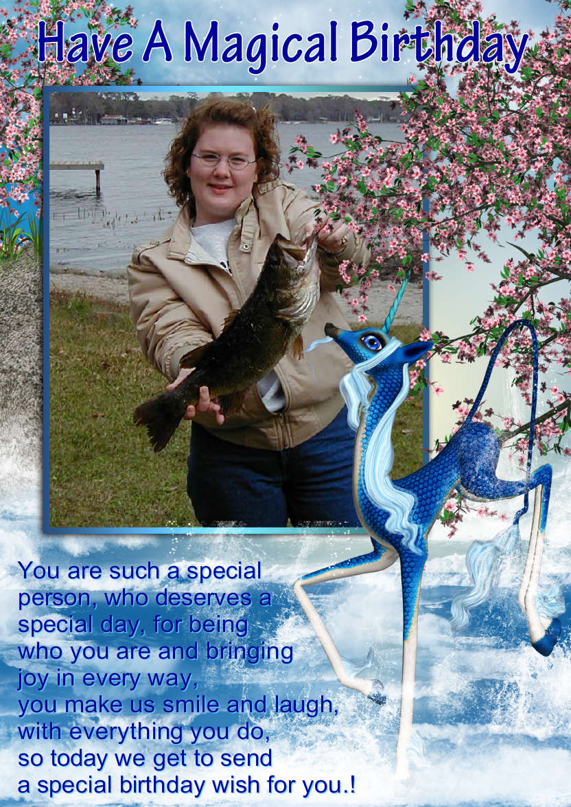 Water Unicorn Fantasy Custom Photo Card - card made with Crafty Bob's Card Creator