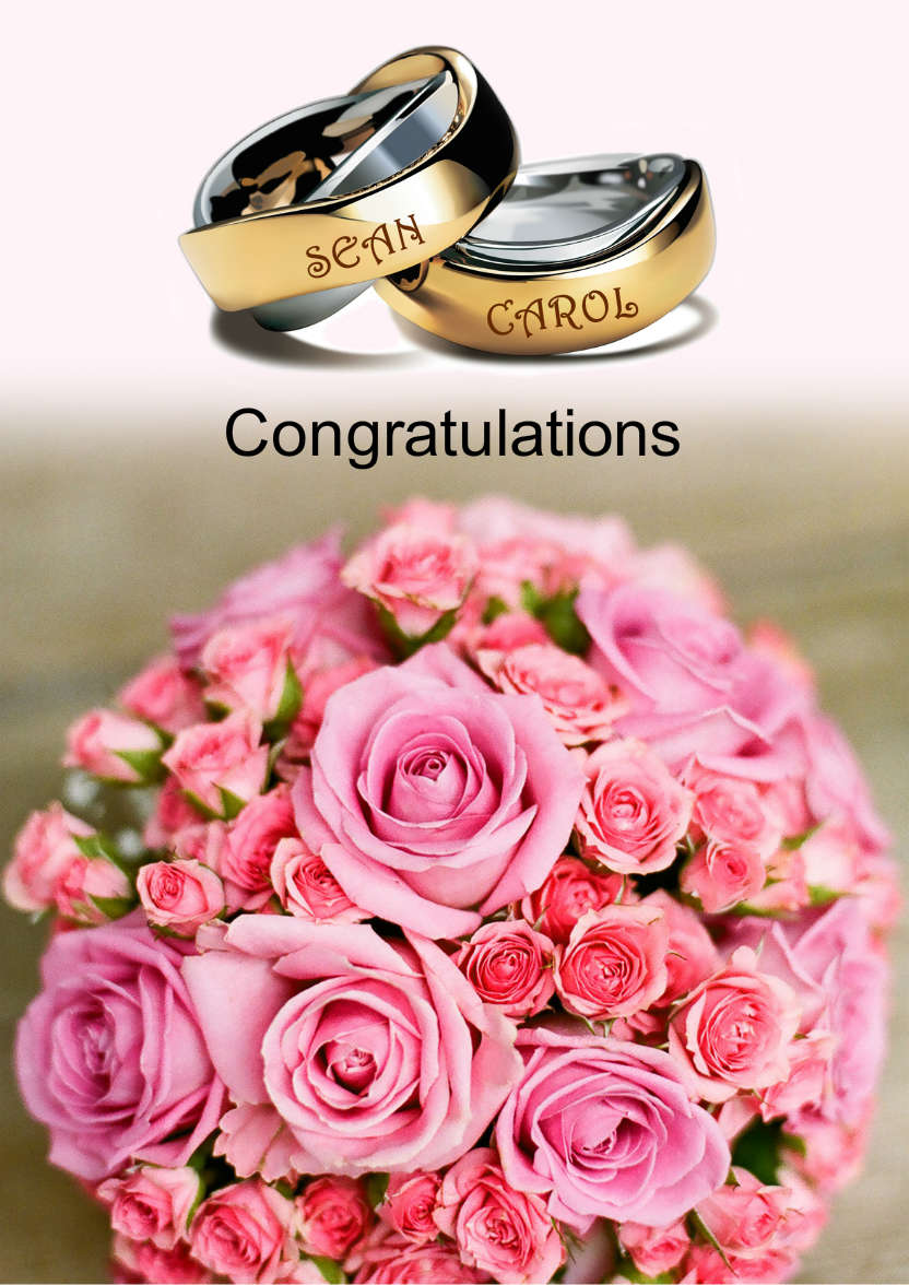 Wedding Rings and Bouquet - card made with Crafty Bob's Card Creator