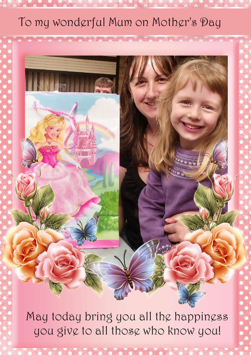 Mother's Day or Birthday Floral Your Photo Here Card - card made with Crafty Bob's Card Creator
