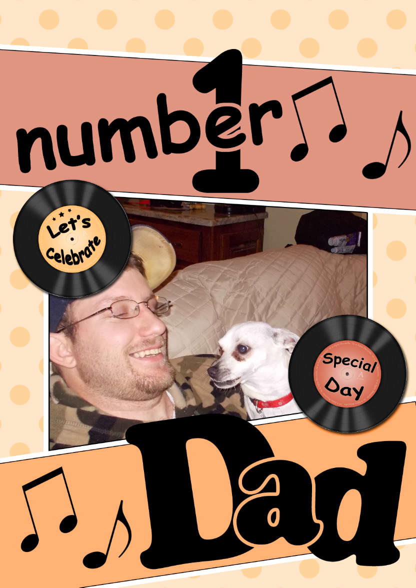 No 1 Dad Record Photo Upload Card - card made with Crafty Bob's Card Creator