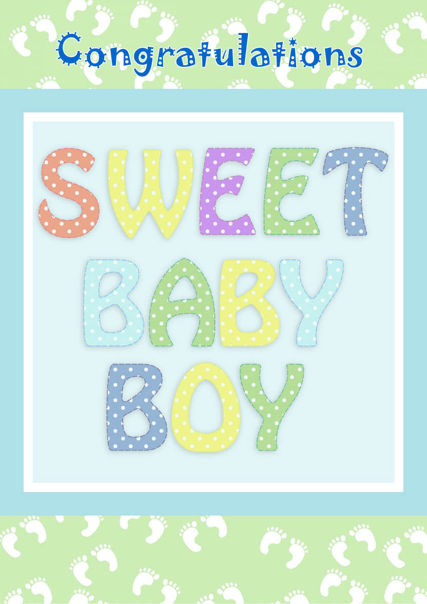 Sweet Baby Boy - card made with Crafty Bob's Card Creator