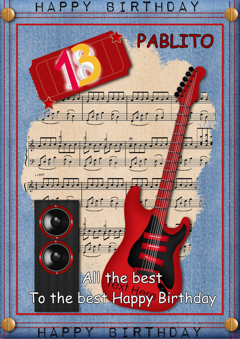 Musical Birthday - card made with Crafty Bob's Card Creator