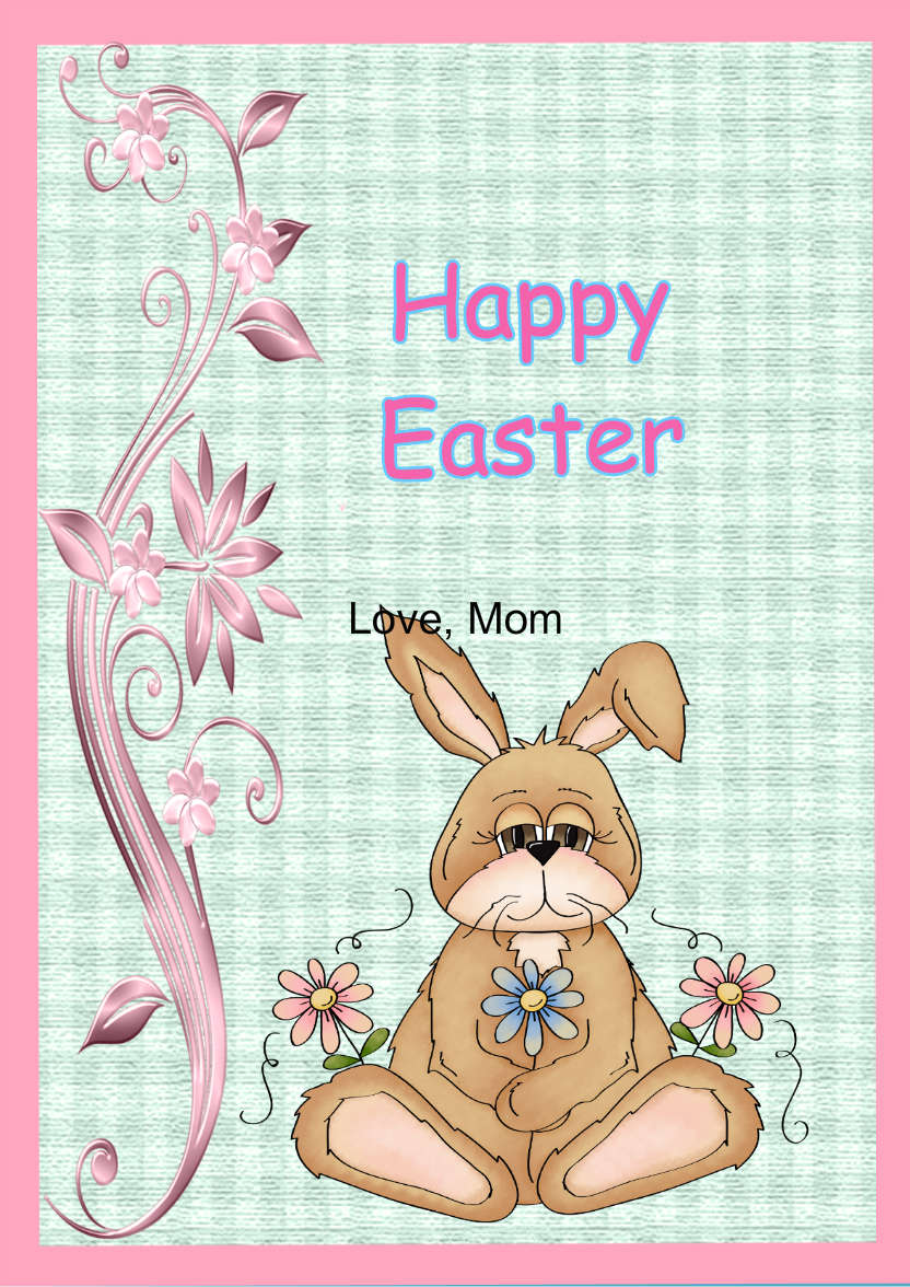 Gorgeous Easter Bunny - card made with Crafty Bob's Card Creator