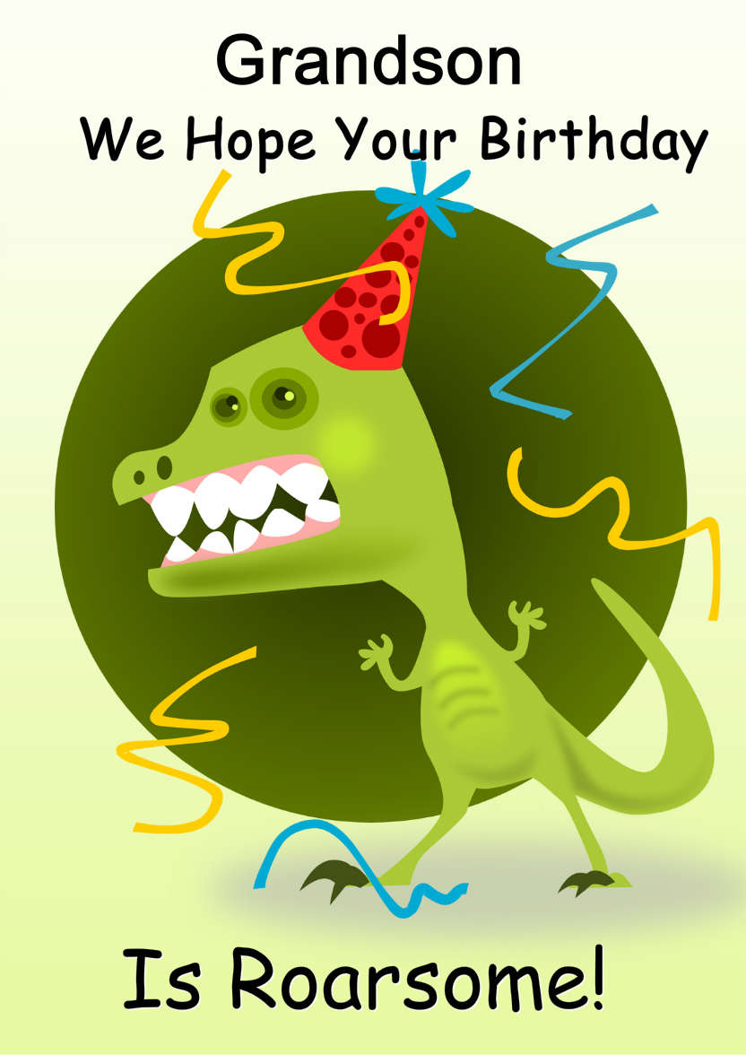 Roarsome Birthday Card - card made with Crafty Bob's Card Creator