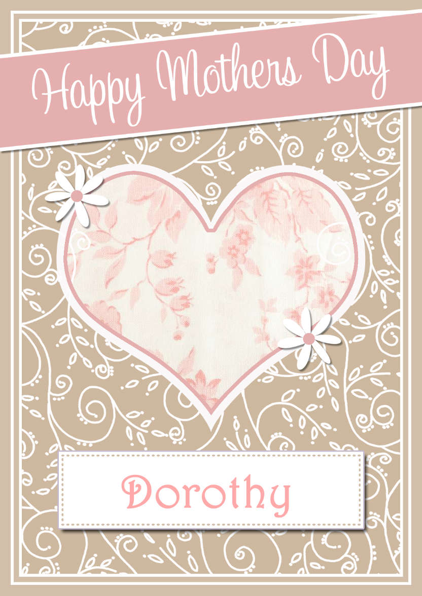 Mothers Day Heart & Swirls Photo Upload Card - card made with Crafty Bob's Card Creator