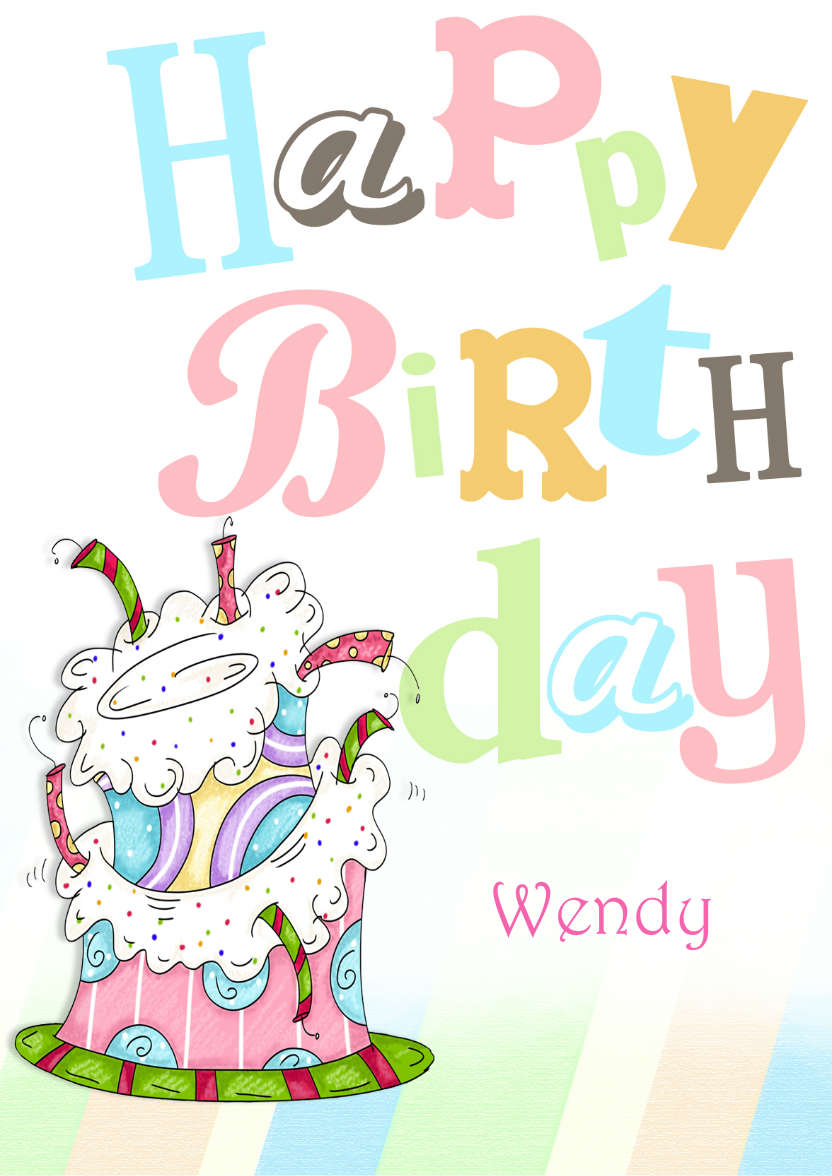 Funky Birthday Cake Card - card made with Crafty Bob's Card Creator