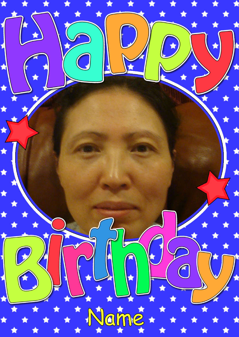 Birthday Stars Photo Upload Card - card made with Crafty Bob's Card Creator