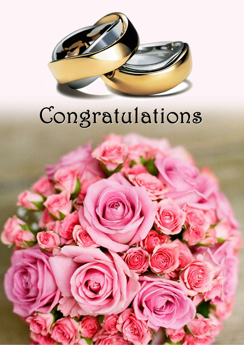 Wedding Rings and Bouquet - card made with Crafty Bob's Card Creator
