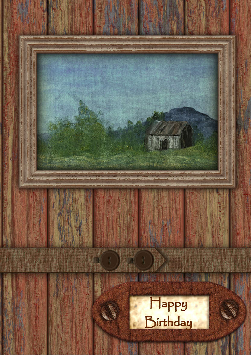Rustic Wall - card made with Crafty Bob's Card Creator